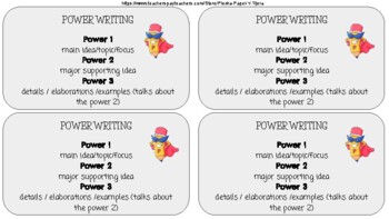 Preview of POWER WRITING DESK CARDS