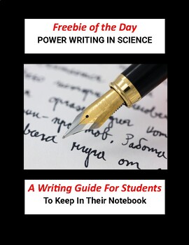 Preview of POWER WRITING IN SCIENCE CLASS  Freebie of the Day  1-PAGE for NOTEBOOK