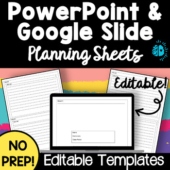 Preview of POWERPOINT & GOOGLE SLIDE PLANNING SHEETS Example & Editable Template