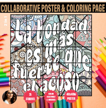 Preview of POster Colaborativo para Colorear para Juntos contra el acoso