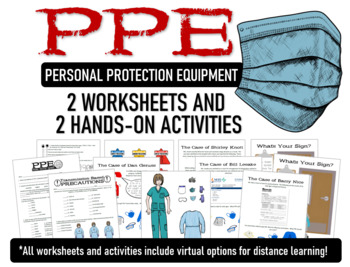 Preview of PPE- 2 Worksheets 2 Activities- All with Distance Learning Options!