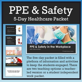 Preview of PPE & Safety in the Workplace 5-Day Pkt [Lesson, Activities, Review Game, Exam]