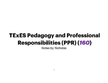 TExES Pedagogy and Professional Responsibilities EC–12 (160) Study