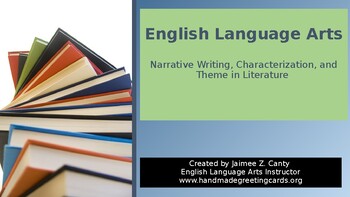 Preview of PPT Lesson~Narrative Writing, Theme, Characters, Mood, POV for ANY Book or Film