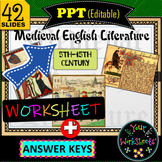 Middle Age British Literature PPT FULL VERSION WORKSHEET E