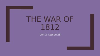 Preview of PPT The War of 1812 from a Canadian Perspective