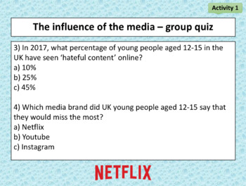 Preview of PPT and worksheet: How does media affect young people and society?