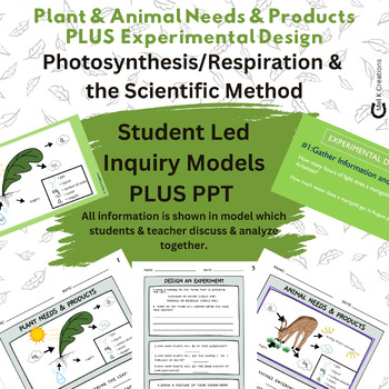 Preview of PPT with Models, Questions & Experimental Design: Plants & Animals Needs Product