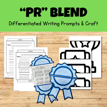 Preview of PR Beginning Consonant Blend Writing Craftivity - Phonics Writing & Craft