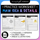 PRACTICE WORKSHEET•Main Idea & Details Worksheet