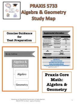 Preview of PRAXIS 5733 - Core Math - Algebra & Geometry Study Map