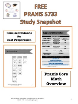 Preview of PRAXIS 5733 Core Math - Study Snapshot