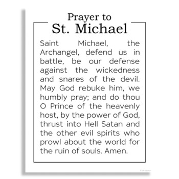 PRAYER to SAINT MICHAEL Catholic Poster | Catholic Church Bulletin ...