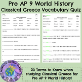 PRE AP 9 Classical Greece Vocabulary Quiz