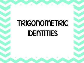 Preview of Precalculus Trigonometric Identities Word Wall Anchor Chart Notes