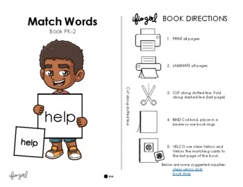 Preview of PRE-K MATCH Dolch sight words - Activity 2