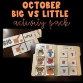 PRE-K OCTOBER Fall themed Big vs. Little Activity Pack - S