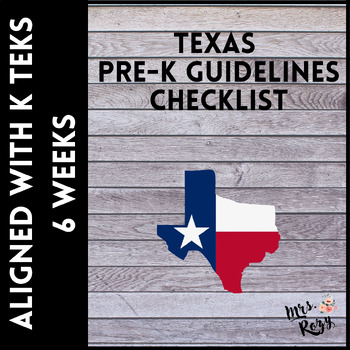 Preview of PRE-K Texas Guidelines Checklist TEKS Aligned (6 Week Grading Period Checks)