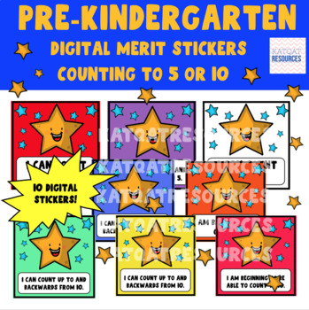 Preview of PRE- KG MATHS - DIGITAL GRADING STICKERS - BEGINNING TO COUNT TO 10