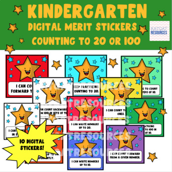 Preview of PRE- KG MATHS - DIGITAL GRADING STICKERS - Counting to 20 and 100