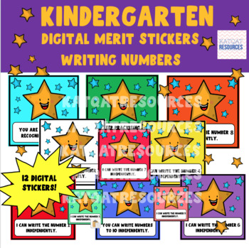 Preview of PRE- KG MATHS - DIGITAL GRADING STICKERS - Writing Numbers