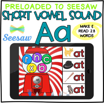 Preview of PRE-LOADED SEESAW Short Vowel A | Activity | CVC Words | Vowel Families