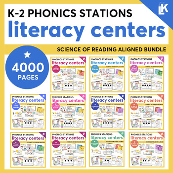 Preview of Phonics Literacy Station Centers - Science of Reading - 1st, 2nd Grade Bundle