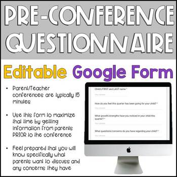 Preview of PRE Parent/Teacher Conference Questionnaire