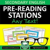 PRE READING STATIONS to use with ANY NOVEL Secondary English ELA