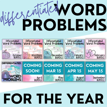 Preview of PRE-SALE: Differentiated Daily Math Word Problems