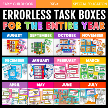 Preview of Errorless Learning Task Boxes for the ENTIRE YEAR + ESY (Special Education)