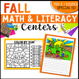 Special Education Fall Activities - Math & Literacy Specia