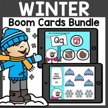 Preview of Winter Boom Cards Bundle | January Boom Cards Distance Learning