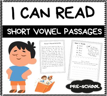 Preview of PRE-SCHOOL CVC Words Decodable Readers Word Family Fluency Reading Passages KIDS
