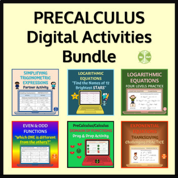 Preview of PRECALCULUS DIGITAL Resources Growing BUNDLE