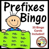 PREFIXES Bingo w/ 35 Bingo Cards I Vocabulary Game I  Pref