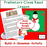 PREHISTORY Close Read Winter Holiday Activity: Students Bu