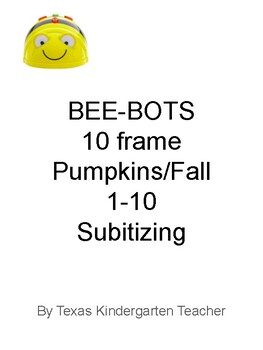 Preview of PREK Bee Bots counting pumpkins fall harvest numbers 1-10 subitizing Bee-Bots