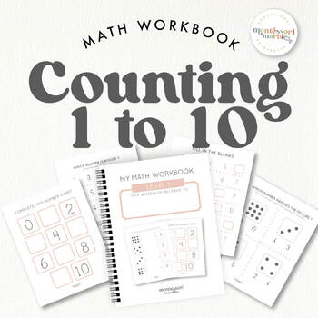 Preview of PREK MATH WORKBOOK Montessori Math | Beginner Math | Count 1 to 10