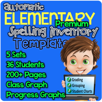 Preview of PREMIUM Automatic Elementary Spelling Inventory Template