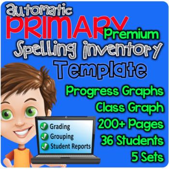 Preview of PREMIUM Automatic Primary Spelling Inventory Template