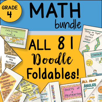 Preview of 4th Grade Math Interactive Notebook Doodle Foldables - ALL the Foldables Bundle