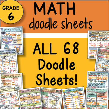 Preview of 6th Grade Math Interactive Notebook DOODLE SHEETS ~ Fun and Engaging Notes