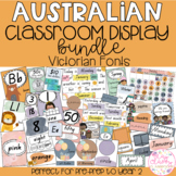 Neutral Australian Classroom Display Bundle - VICTORIAN FONTS