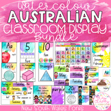 Watercolour Australian Classroom Display Bundle - New Sout