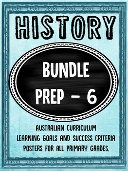 Preview of PREP/Foundation to YEAR 6 - History Learning Goals BUNDLE.