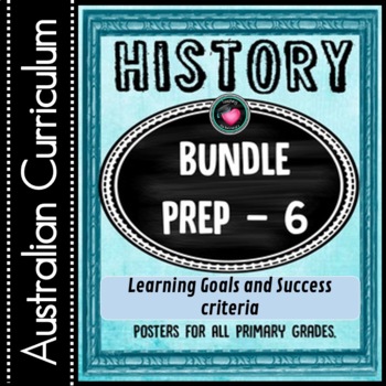 Preview of PREP/Foundation to YEAR 6 - History Learning INTENTIONS BUNDLE.