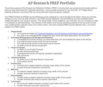 Preview of PREP Portfolio Unit - Instructions and Reflection Prompts