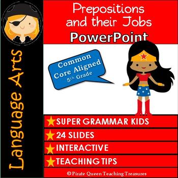 Preview of PREPOSITION JOBS PowerPoint /Distance Learning