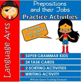 Preview of PREPOSITION JOBS Practice Activities / CCSS Aligned 5th Grade Up